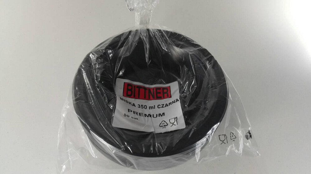 Миска одноразова пластикова 350 ml Чорна (50 шт) Харків - фото 3