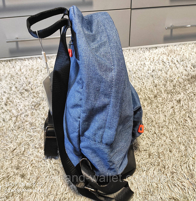 Молодіжний міський тканинний рюкзак синього кольору під джинс David Jones Київ - фото 5