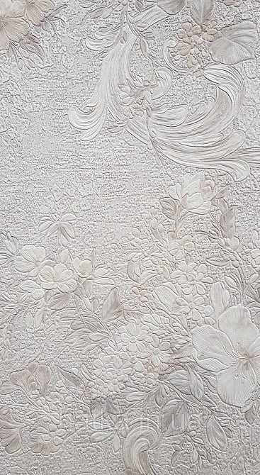 Шпалери вінілові на флізеліні AdaWall Signature1.06х10 квіти гілки листя структурне бежеві рожеві 3д Київ - фото 2