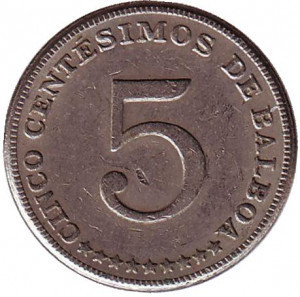 Монета 5 сентесимо. 1967,68,62,75 год, Панама.(БО) Полтава - изображение 1