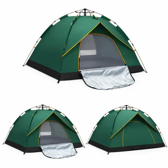 Автоматическая 3х местная палатка с навесом 210х150х125 / Палатка для кемпинга на два входа Коломыя