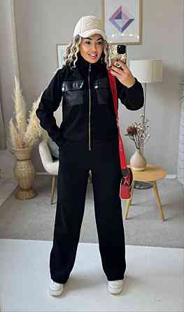 Жіночий стильний костюм-двійка: кофта та штани вельвет на щільному флісі Чорній, 50/52 Одеса