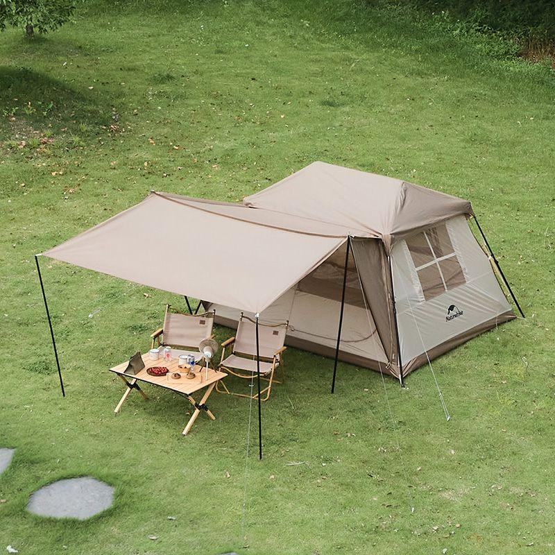Палатка с навесом Naturehike Village CNK2300ZP022, коричневая большая Киев - изображение 3