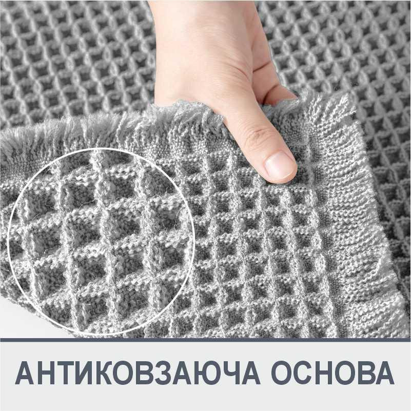 Набор ковриков для ванной/туалета вафельный Lovely Svi 2шт: 50 x 80 см Серый (1237253) Киев - изображение 3