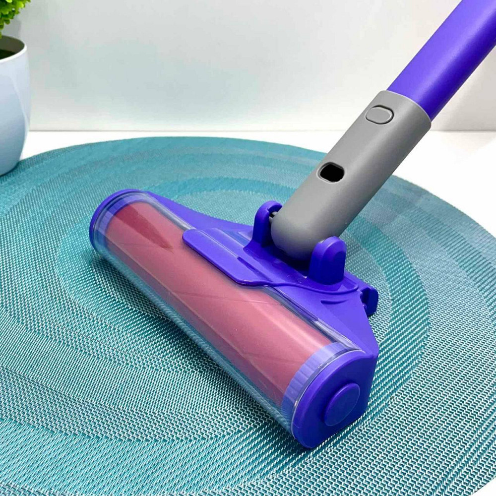 Набір побутова техніка пилосос пінопластові кульки насадки звук на батарейці 56см Фіолетовий (HJ619D) Чернигов - изображение 3