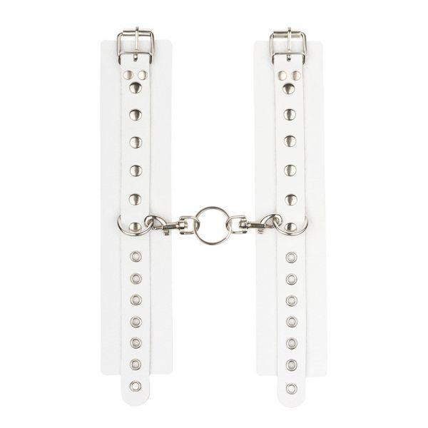 Наручники Leather Double Fix Hand Cuffs, White Sex Aura Київ - фото 2