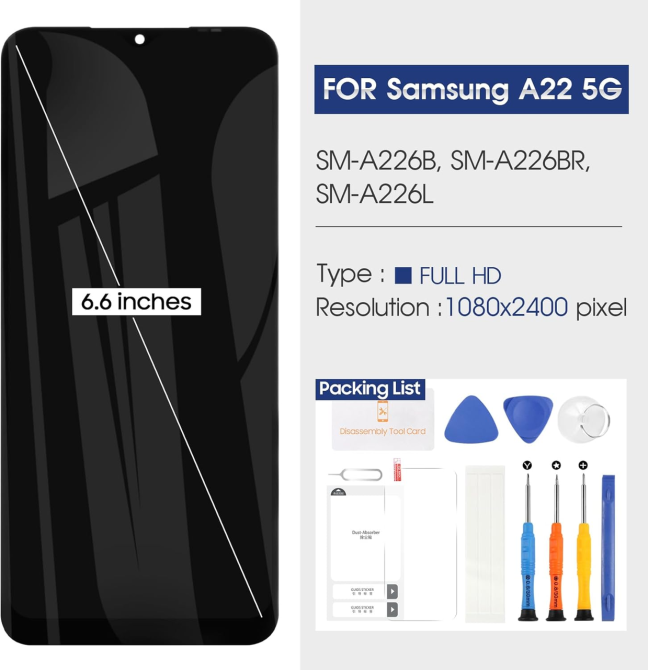 РК-дисплей Atwist для Samsung Galaxy A22 5G, сенсорний дигітайзер для Samsung A22 5G A226 SM-A226B SM-A226B/DS, інструмент Київ - фото 2
