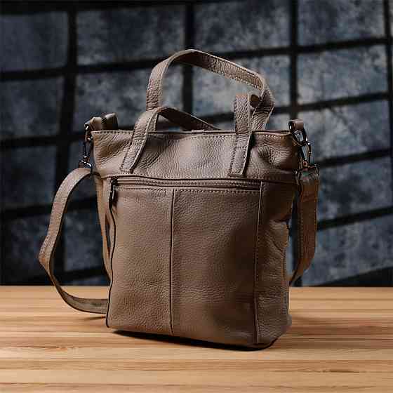 Сумка жіноча з ручками з натуральної шкіри Vintage 22996 Сірий Київ