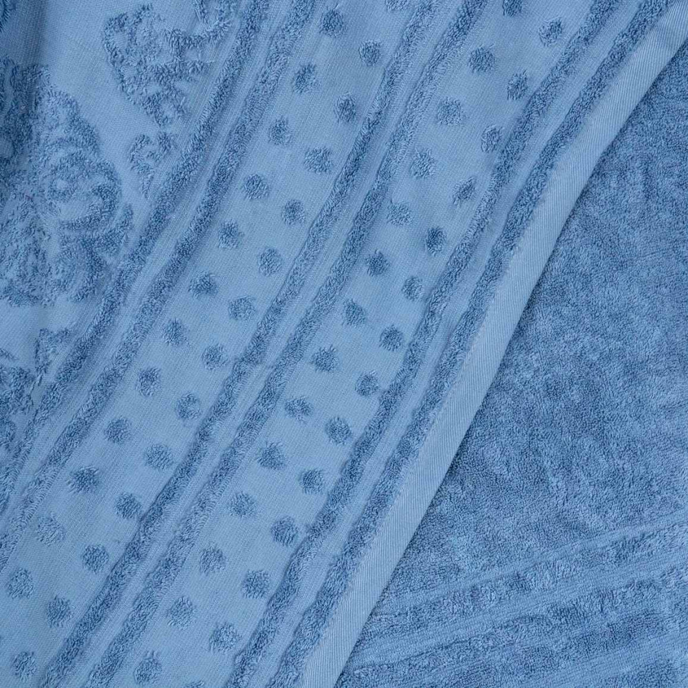 Простынь-покрывало жаккардовое махровое 100% Хлопок GM TEXTILE 150x200см 400г/м2 (Голубой) Сумы - изображение 4