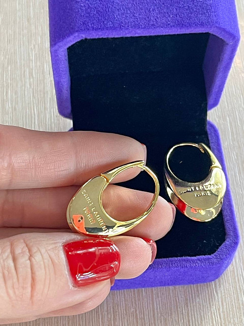 Сережки Saint Laurent позолота 18К Одеса - фото 1