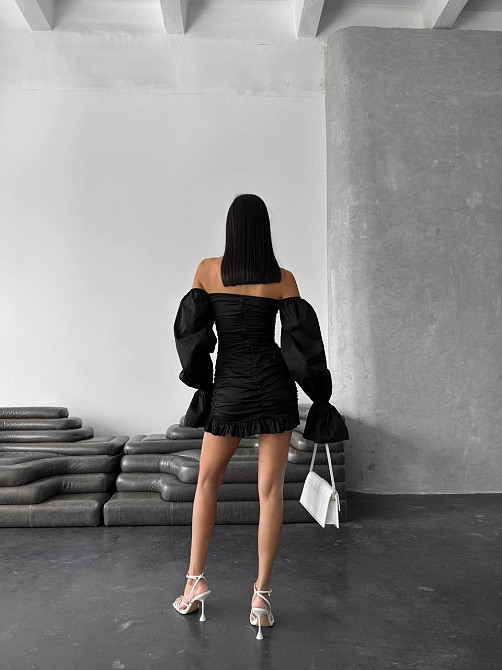 Жіноча приваблива вечірня мініплаття з турецького котону Чорний, 44/46 Одеса - фото 8