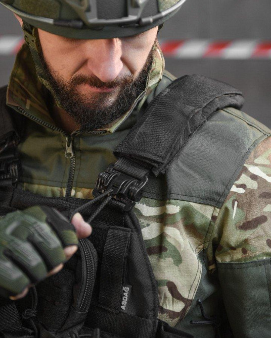 Тактическая плитоноска с четырьмя  точками быстрого сброса  Asdag  black  ВТ6796 Одесса - изображение 5