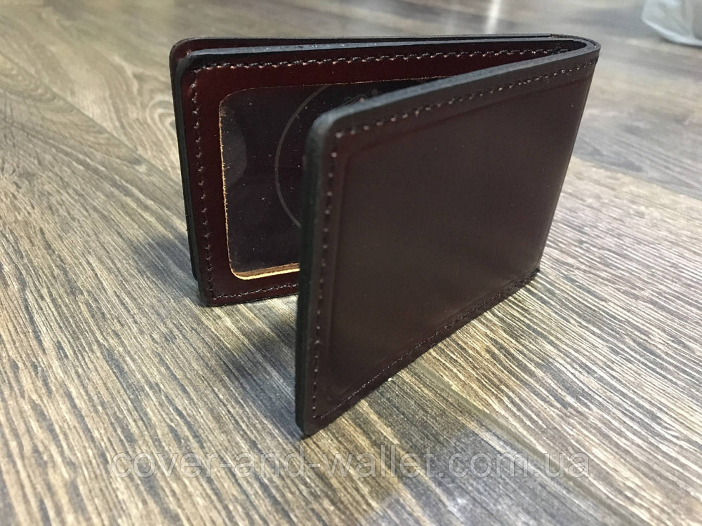 Шкіряна обкладинка для посвідчення "Фіскальна служба України"  з золотом і додатковим клапаном Київ - фото 4