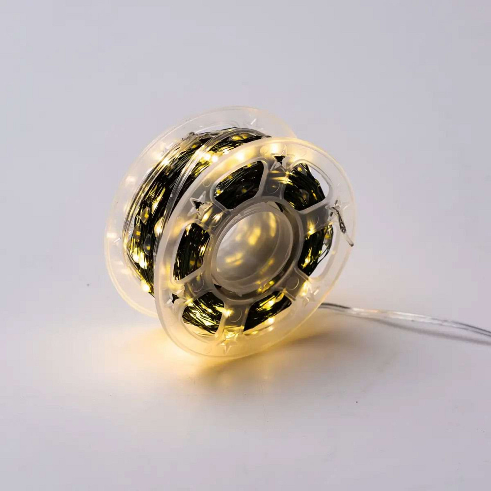 Гірлянда роса на пульті 50 метрів на 500 led світлодіодів крапля на зеленому дроті жовта 500L50MGY Коломия - фото 3