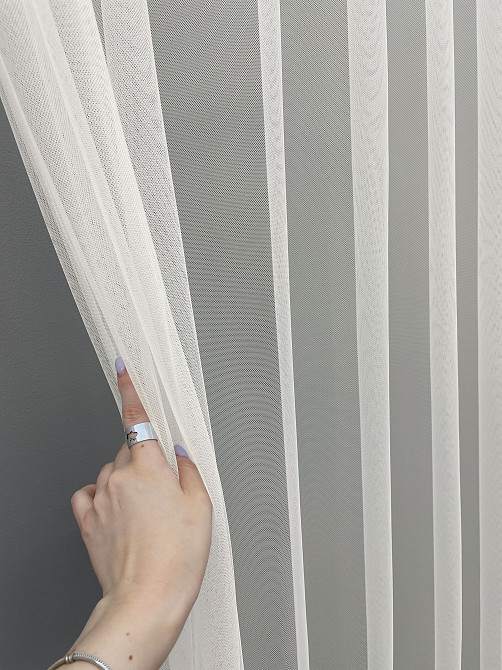 Тюль VR-Textil 1466т Грек-сетка с вышивкой Молочный с какао 300х270 см (42-0330) Киев - изображение 6