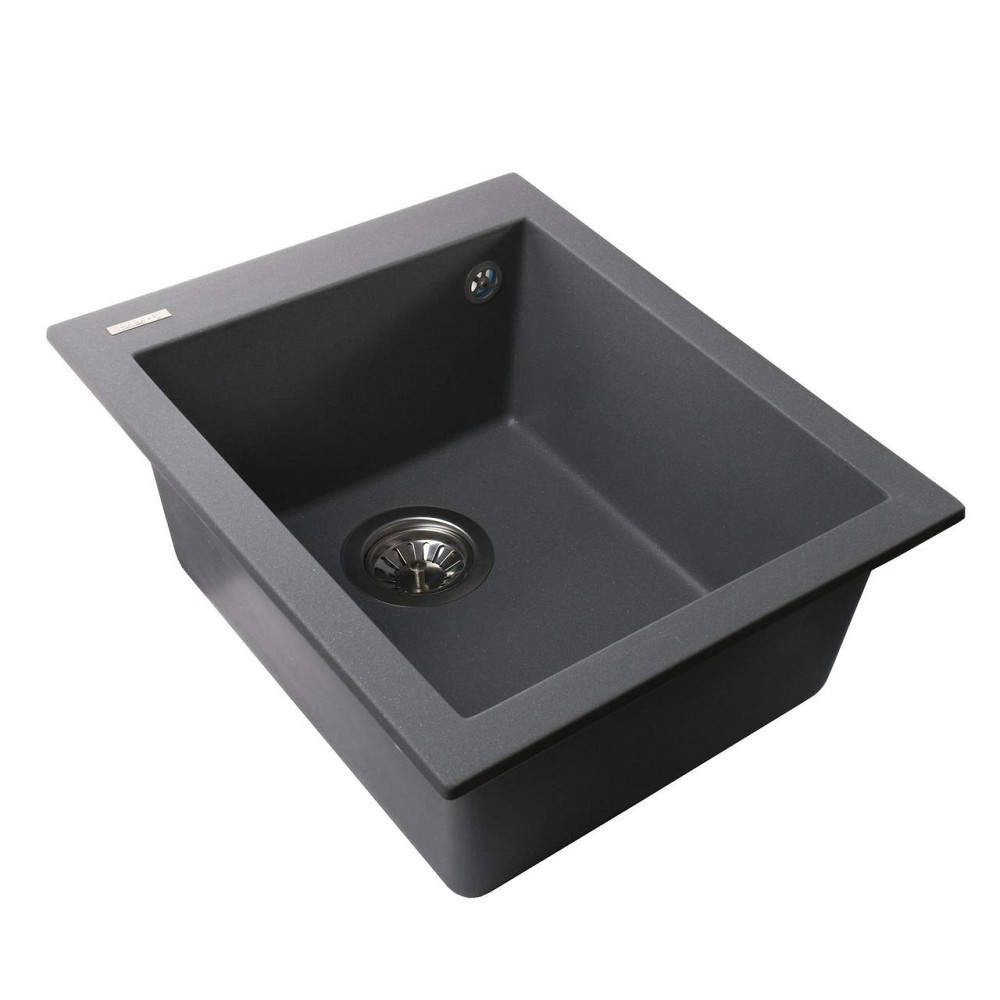 Гранітна мийка Globus Lux LAMA сірий металік 410х500мм-А0003 (000002993) Київ - фото 4