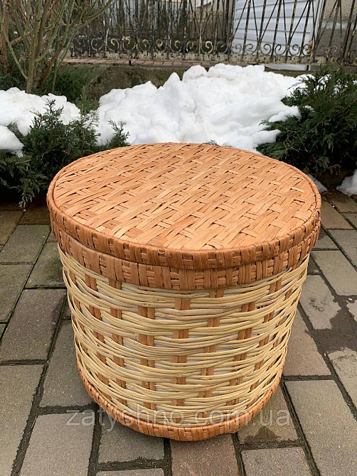 Пуфик-корзина  из лозы, плетеный, круглый Киев - изображение 7