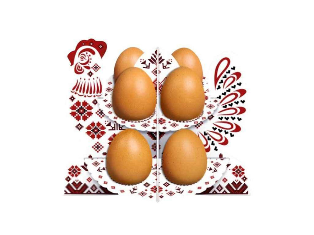 Декоративна підставка для яєць №8.1 Півник-вишиванка (8 яєць) ТМ EASTERS Київ - фото 1