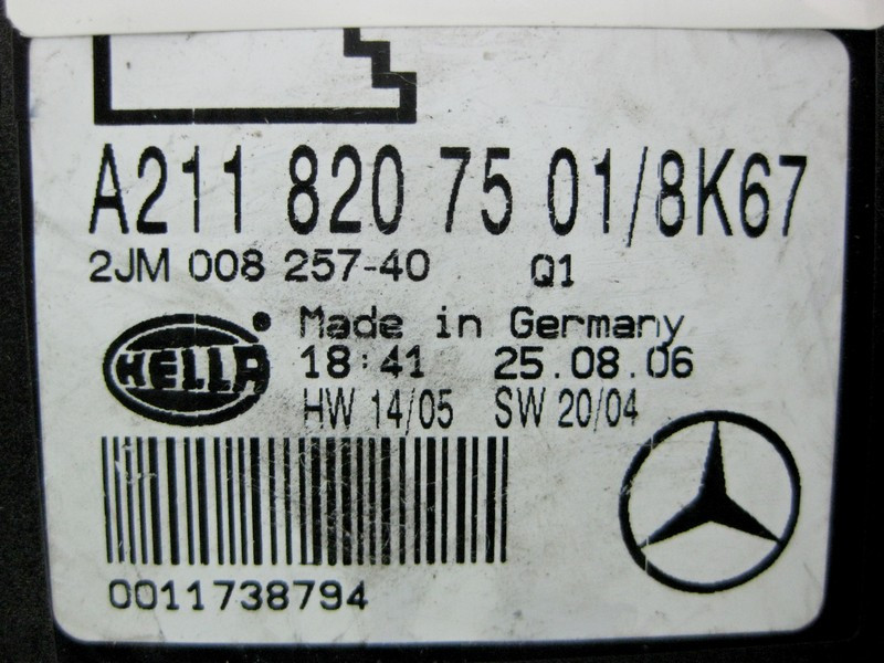 Mercedes-Benz  A2118207501 8K67 Плафон стельовий задній бежевий E-Class W211 CLS C219 Одесса - изображение 3
