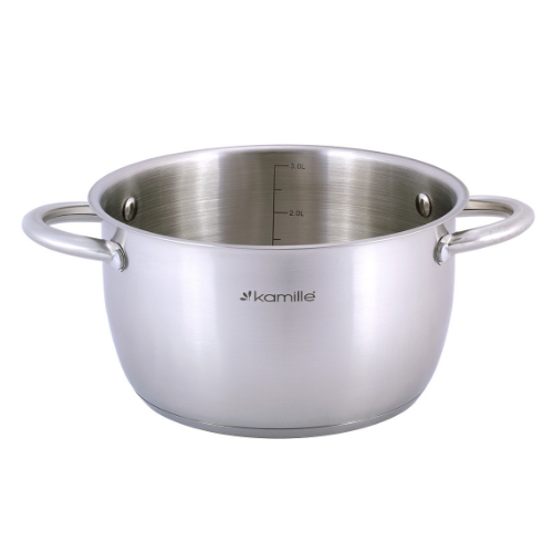 Каструля нержавіюча сталь 3л з кришкою порожнисті ручки 4902 KAMILLE Житомир - изображение 8