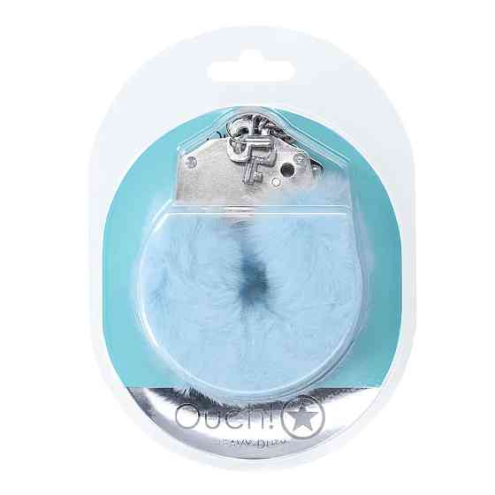 Пухнасті металеві наручники для рольових ігор Heavy-duty Fluffy Handcuffs Powder Blue Sex Aura Київ