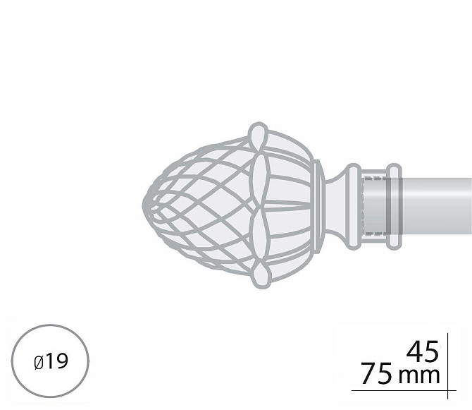 Закінчення для карнизу Orvit ЦИНАРА 19 мм МІДЬ Львів - фото 2