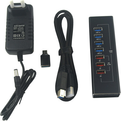 Концентратор ST-Lab 4*USB3.0 data ports + 3*2.4А charge with Power Adaptor metal (DM-UH-P407) Вінниця - фото 6