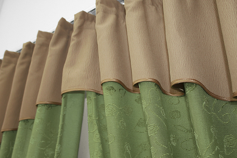 Кухонные шторы VR-Textil № 073к с ламбрекеном и подхватами темно-кофейный с оливковым 285х170 см (50-996) Киев - изображение 5