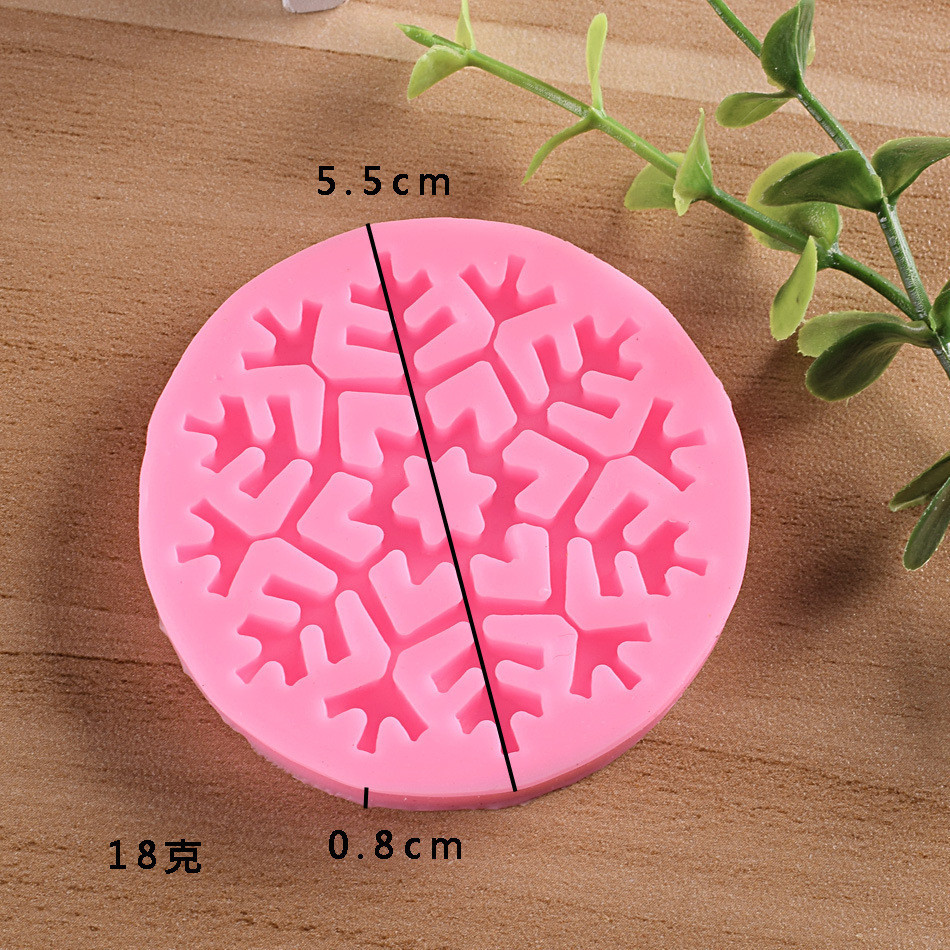 Молд силіконовий Сніжинка 55 мм рожевий Київ - фото 2