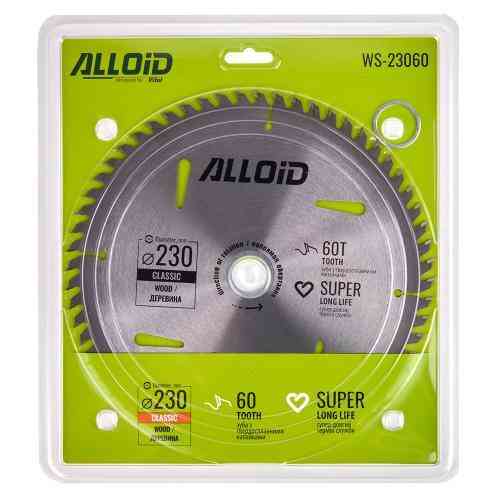 Диск пиляльний по дереву з твердосплавними напайками 230х30/25,4/22,2мм, 60 зубів Alloid Одеса