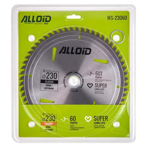 Диск пиляльний по дереву з твердосплавними напайками 230х30/25,4/22,2мм, 60 зубів Alloid Одеса - фото 3
