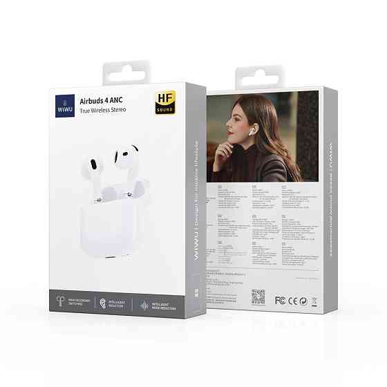 Беспроводные наушники TWS WIWU Airbuds 4, ENC+ANC, White Одесса