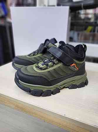 Детские зимние термо ботинки для мальчиков waterproof  хаки 34 (22см) Николаев