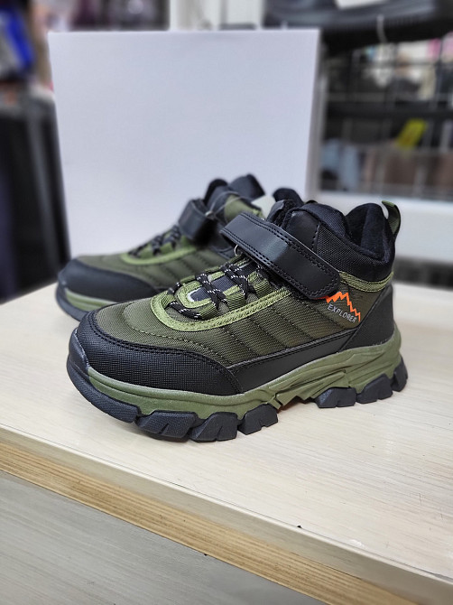 Детские зимние термо ботинки для мальчиков waterproof  хаки 34 (22см) Николаев - изображение 5