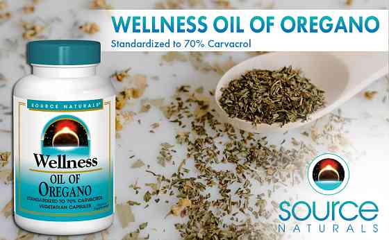 Масло орегано Source Naturals Wellness, Oil Of Oregano, 30 Vegetarian Capsules (45 mg per Capsule) Луцьк