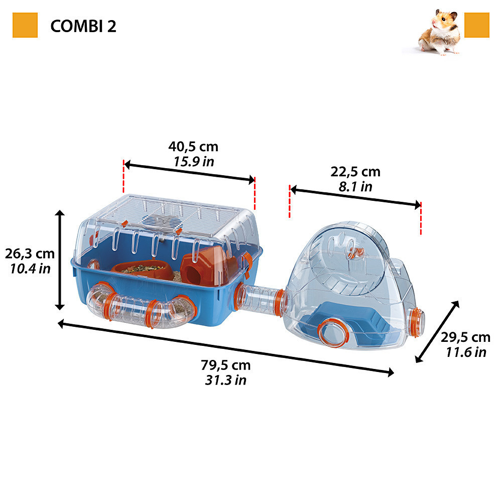 Клітка для хом'яків і гризунів з ігровими тунелями Ferplast Combi 2 (Ферпласт Комбі 2) Запоріжжя - фото 2