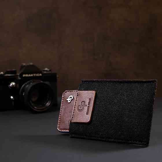 Чоловічий шкіряний картхолдер Коричневий (GRANDE PELLE) Київ