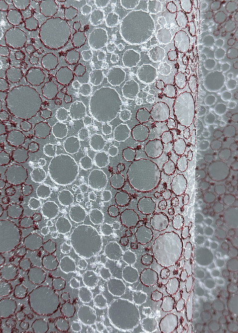 Тюль органза с вышивкой и люрексом цвет бордовый с белым 1687т Киев - изображение 5