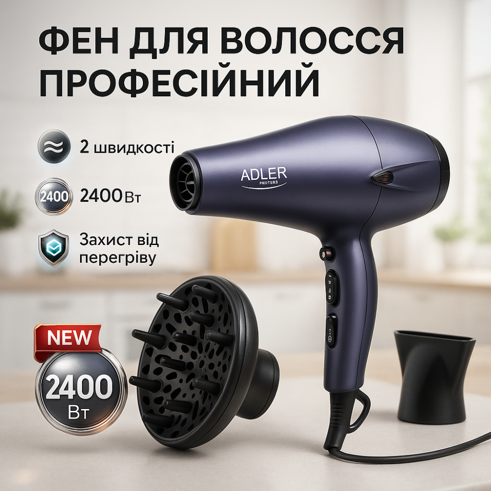 Мощный фен для быстрой укладки волос, Фен для укладки волос салонный с ионизацией PW-86 Львов - изображение 10