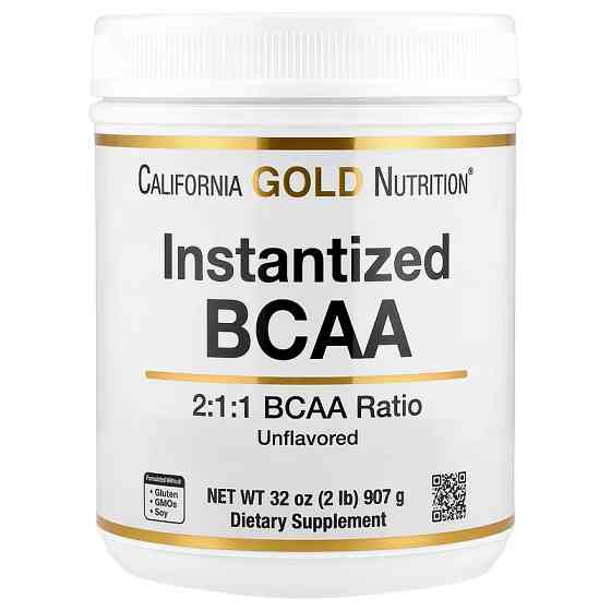 Амінокислоти California Gold Nutrition Instantized BCAA Powder with L-Leucine, L-Isoleucine, and L-Valine 907 g (Unflavored) Луцьк
