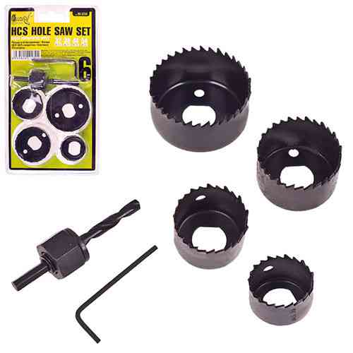 Набір корончастих фрез по дереву 6 предм (32, 38, 44, 54мм) Alloid HS-3254 Вінниця