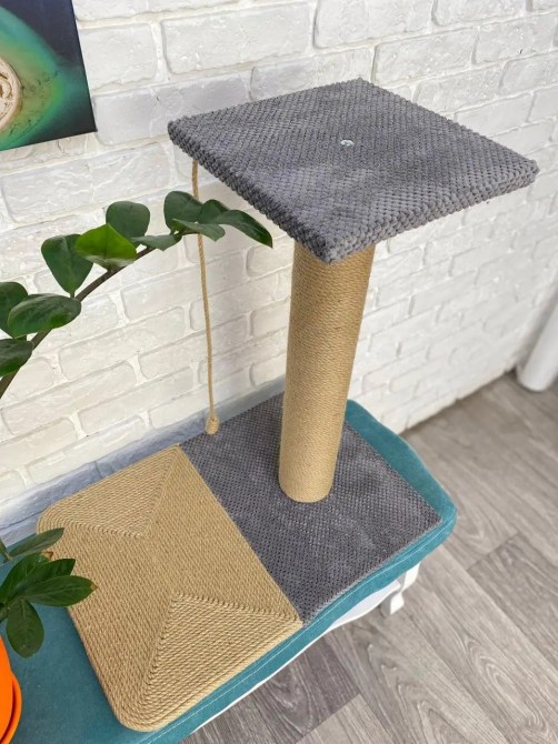 Когтеточка с лежанкой джутовая 65×55×40 см для кошек Киев - изображение 5