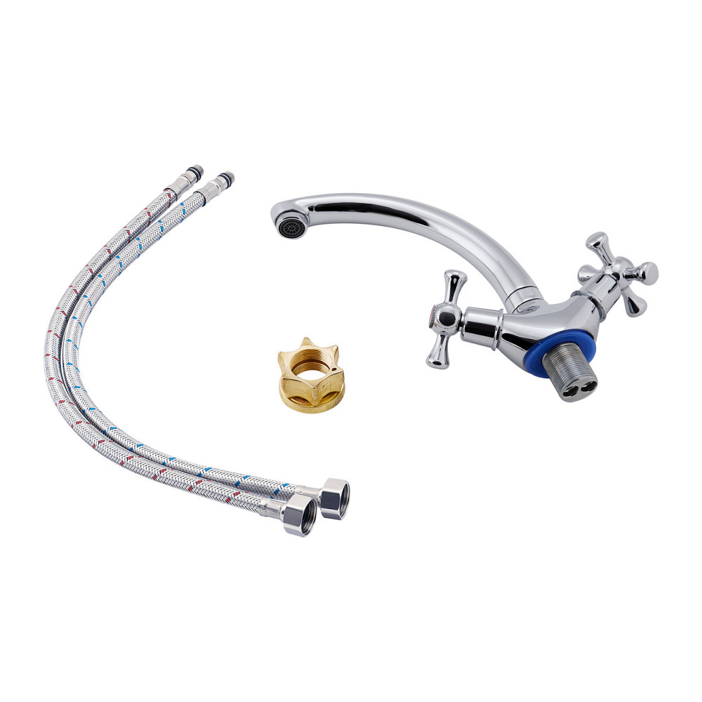 Смеситель для кухни Lidz Lamb 272F двухвентильный LDLAM272FCRM22018 Chrome Киев - изображение 4