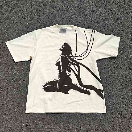 Футболка чоловіча з принтом аніме Аніме Гхост Ін Тхе оверсайз (S/M/L) Черний Дніпро