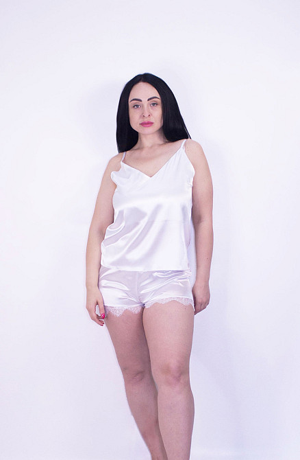 Набір піжама з халатом з мереживом Білий XS Харків - фото 3