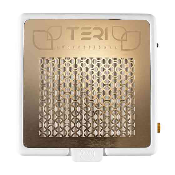 Настольная маникюрная вытяжка Teri Turbo M черная белая (решетка золото) Киев