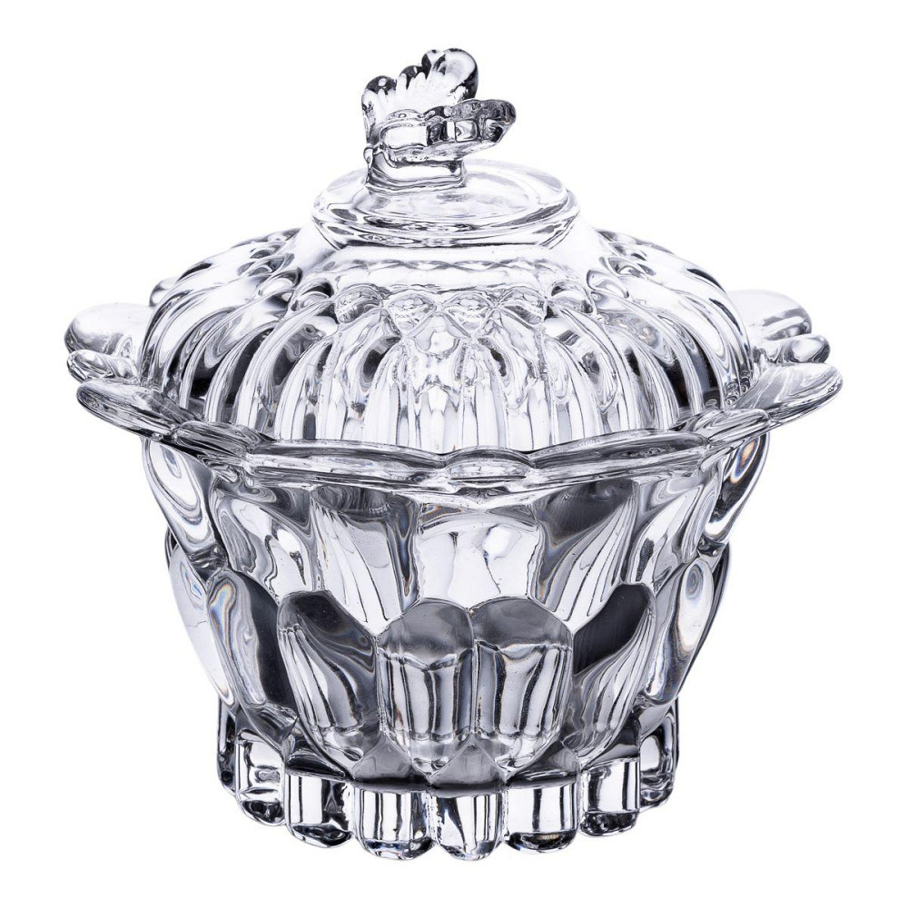 Конфетница стеклянная Ø9 см конфетница с крышкой прозрачная HP-4-113 Киев - изображение 1