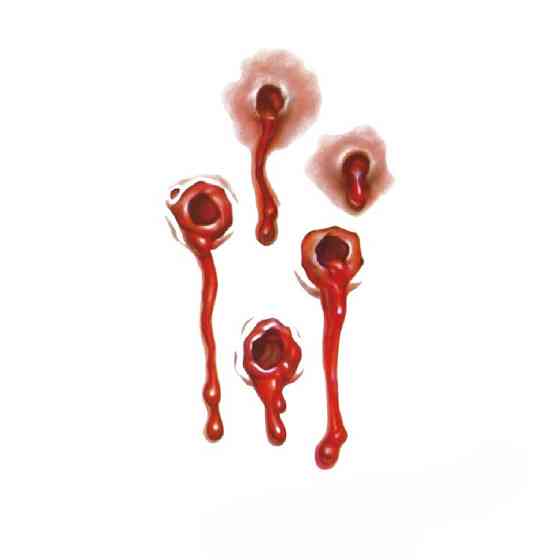 Тату Хелловін Рани 10 на 6 см червоний Київ