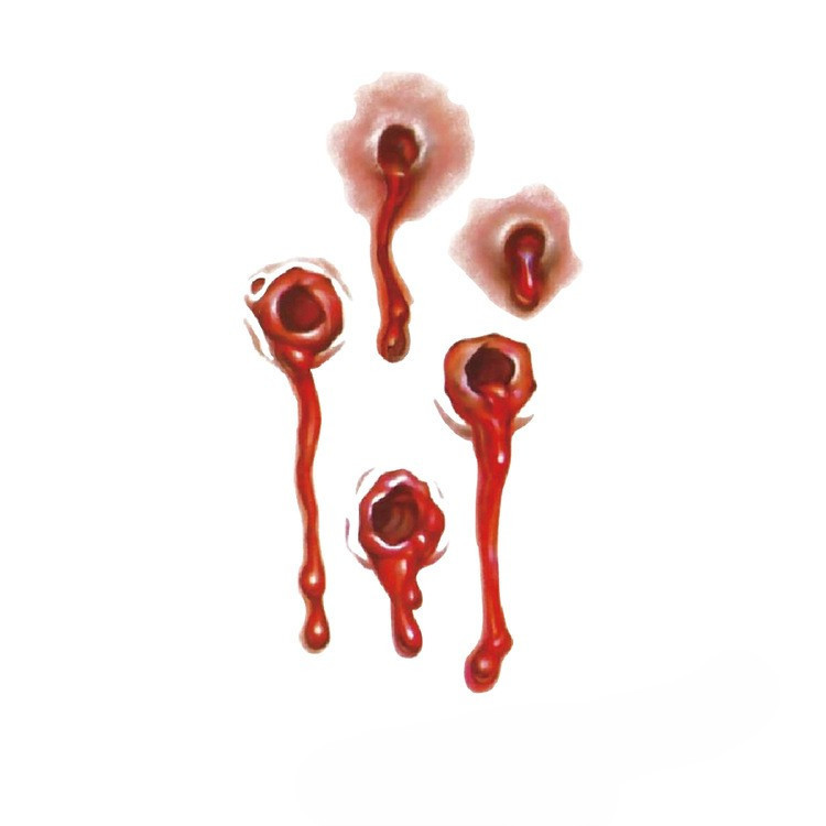 Тату Хелловін Рани 10 на 6 см червоний Київ - фото 1