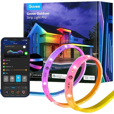 Светодиодная лента Govee H70A1 Phantasy Outdoor LED, 10.0m, RGBICWW, WI-FI/Bluetooth, white (H70A13D1) Винница - изображение 1